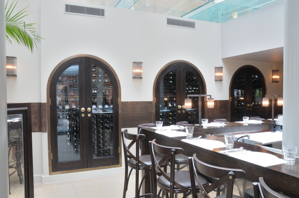 arched alcove wine storage