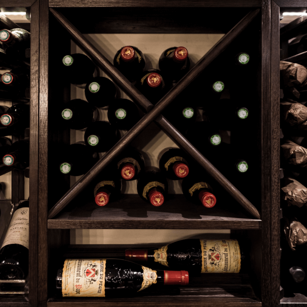 weng wine storage dark wood