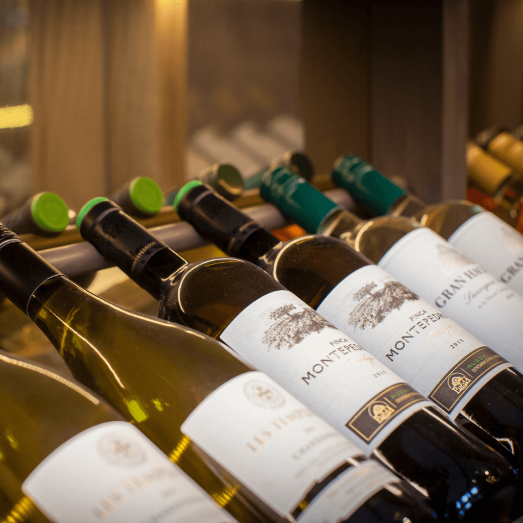 tilted wine bottle racking