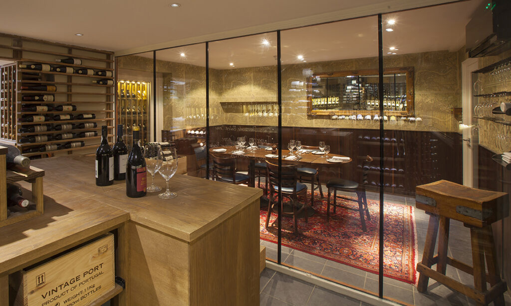 private dining room with wine cellar