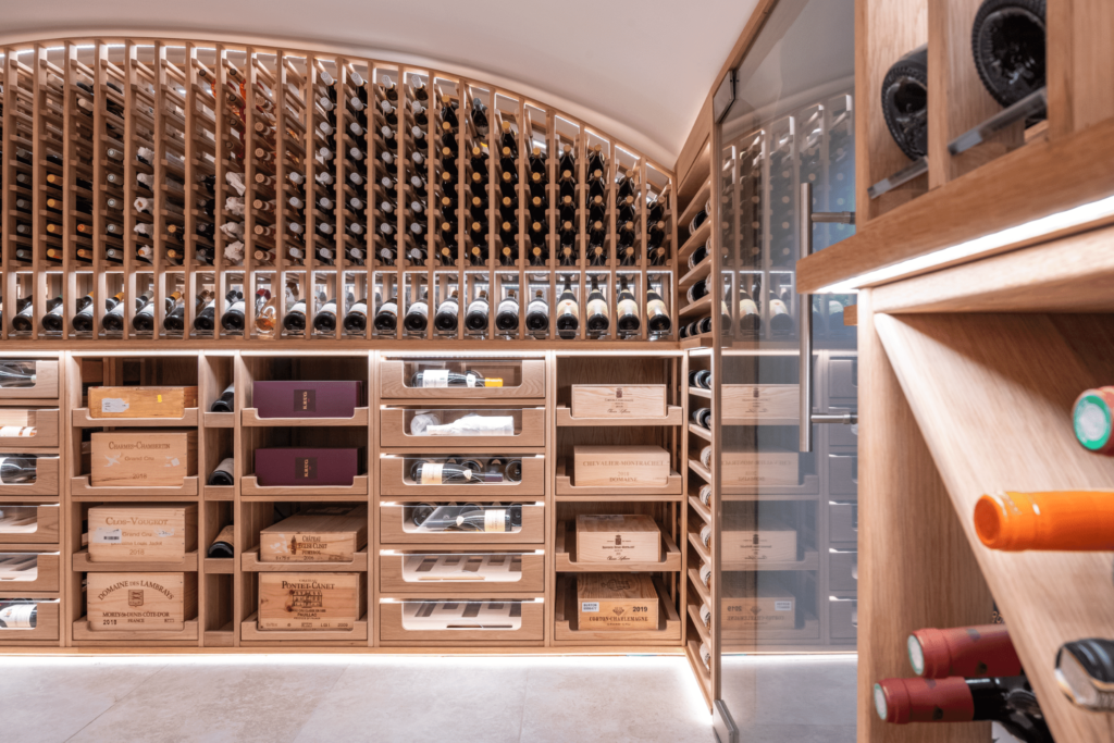 solid oak wine cellar