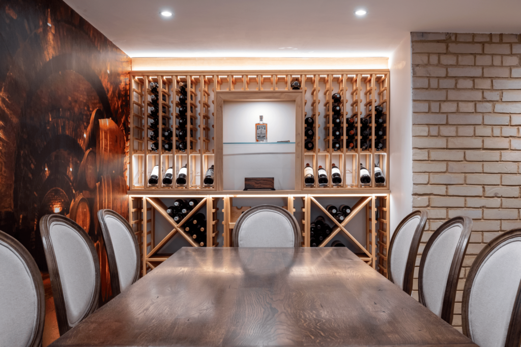 basement wine room conversion