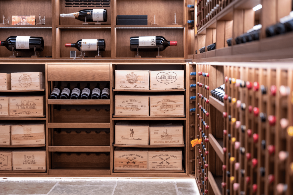 american oak wine room