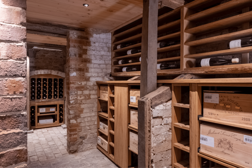 A basement wine cellar designed by Sorrells for a listed building