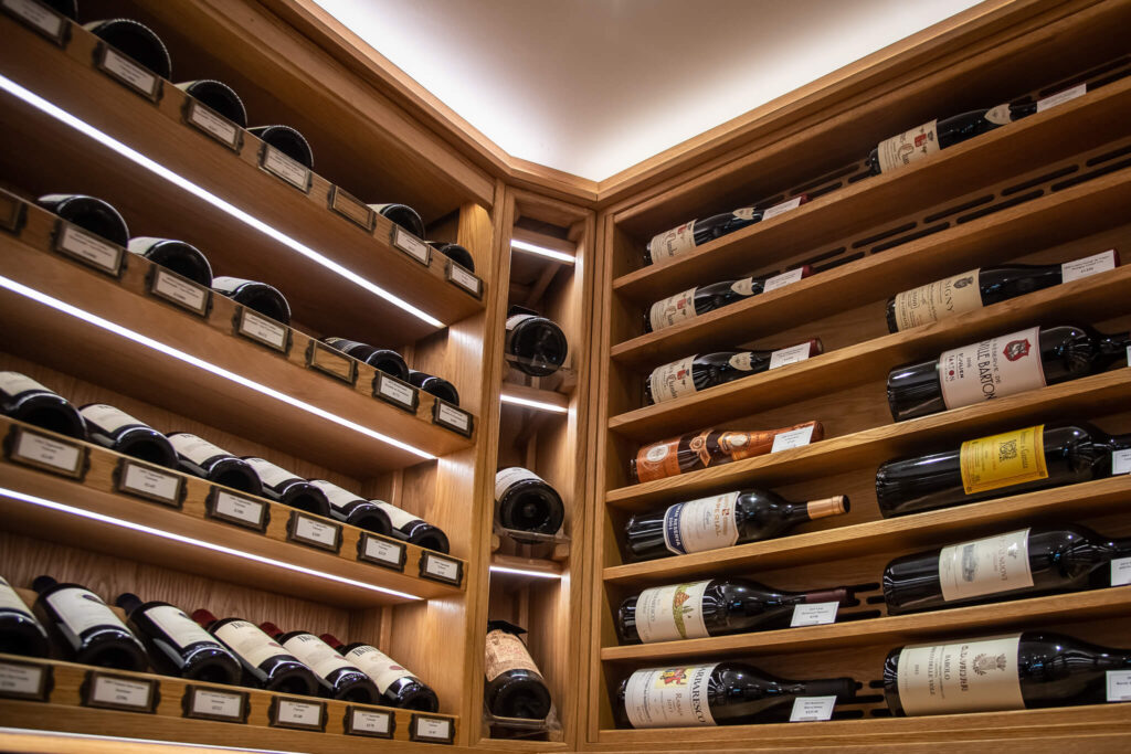 The corner detailing of a Sorrells Custom Cellar