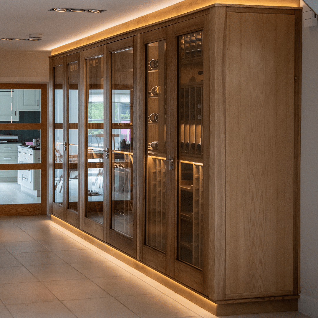 A wine wall located in a hallway in Essex