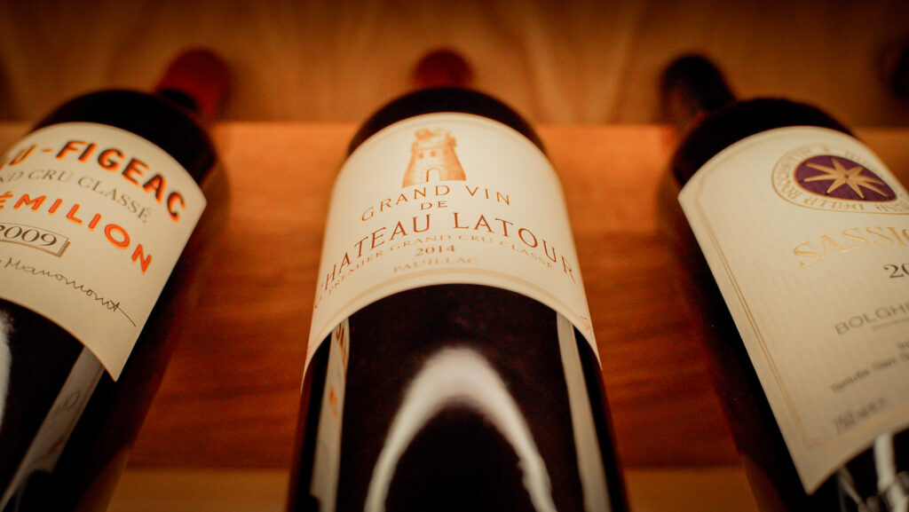 a close up of a bottle of Chateau Latour